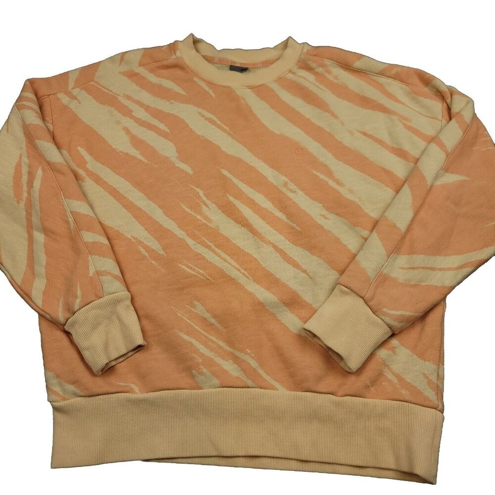 Sweaty‎ Betty Womens S Sweatshirt Zebra Striped Orange Casual Workout Loungewear